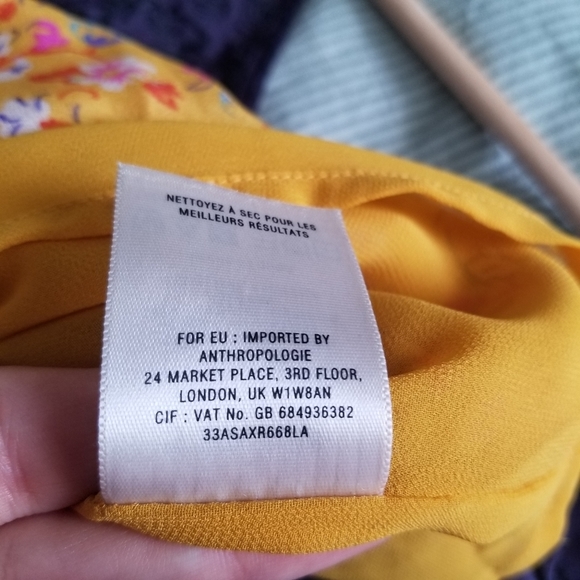 Anthropologie Maeve Silk Yellow Road Midi Skirt Small - Picture 16 of 16